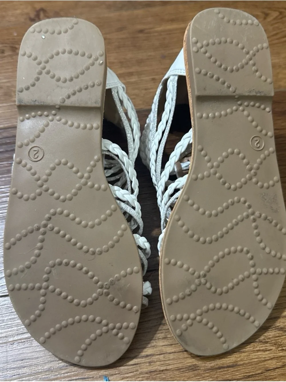 White Braided Gladiator Sandals for Kids - Strappy Summer Sandals